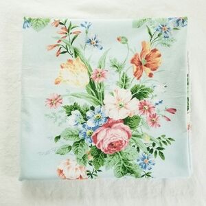 Jay Yang Pale Blue Large Floral Bouquet Fabric 70" Long X 52" Wide FLAW